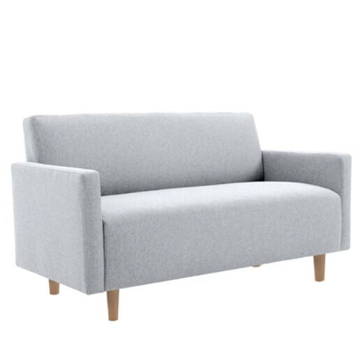 Popular fabric sofa [light gray] (double space 110cm (free two pillows)