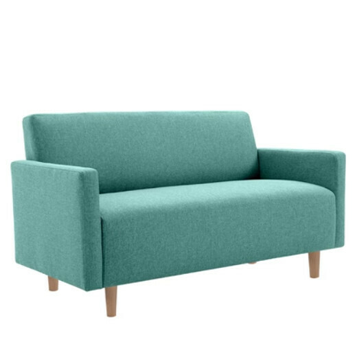Popular fabric sofa [Emerald] (double seat 110cm (free two pillows)