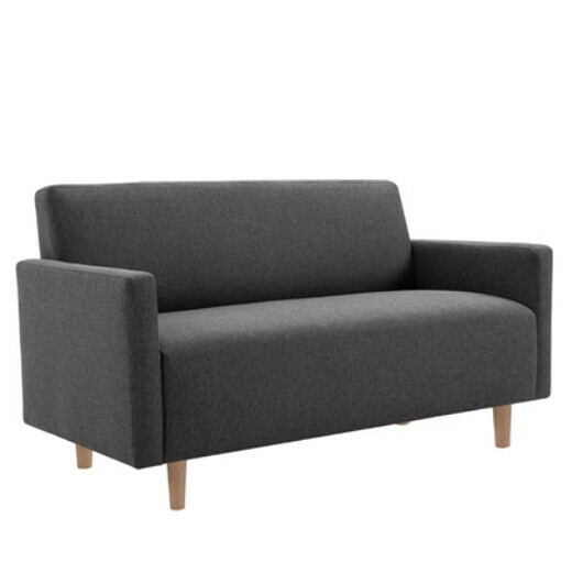 Popular fabric sofa [dark gray] (double space 110cm (free two pillows)