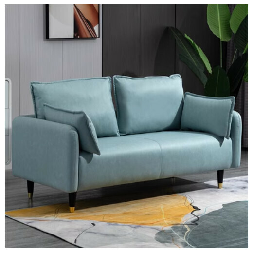 Popular fabric sofa (mint green (technical fabric)) [two persons 125CM (free two pillows)]