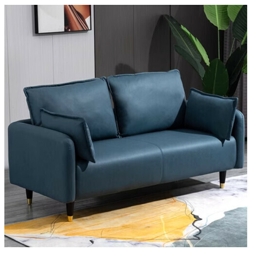 Popular fabric sofa (blue (technical fabric)) [two persons 125CM (free two pillows)]