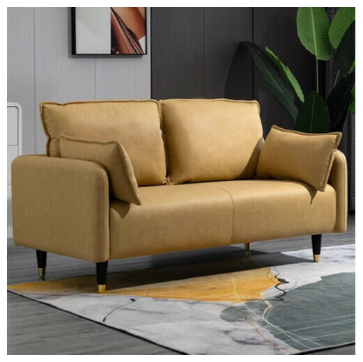 Popular fabric sofa (turmeric (technical fabric)) [two persons 125CM (free two pillows)]