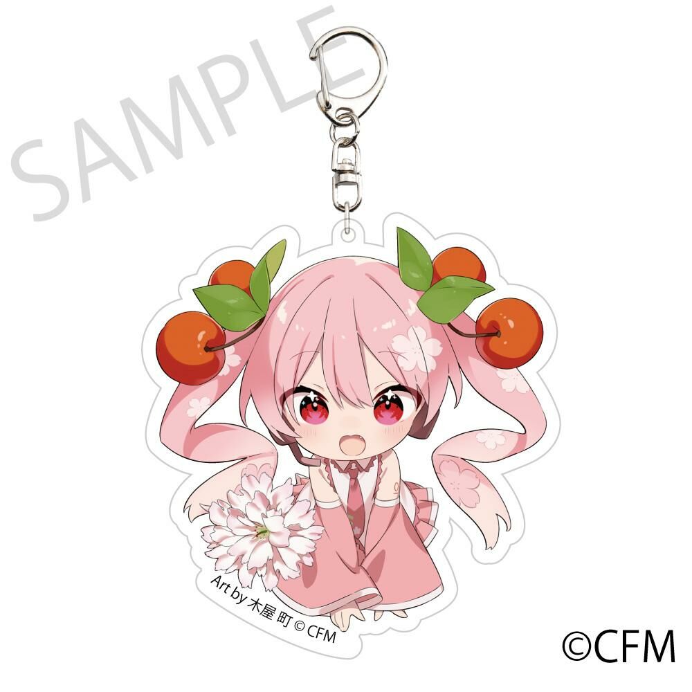 預購-「櫻未來×弘前櫻物語」 壓克力鑰匙圈 松月 Art by 木屋 町【日本進口精品】