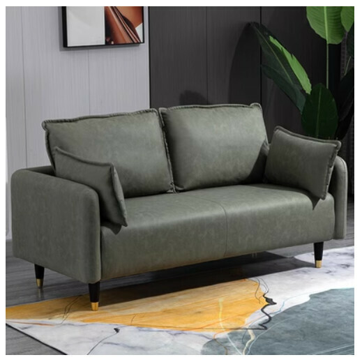 Popular fabric sofa (olive green (technical fabric)) [two people 125CM (free two pillows)]