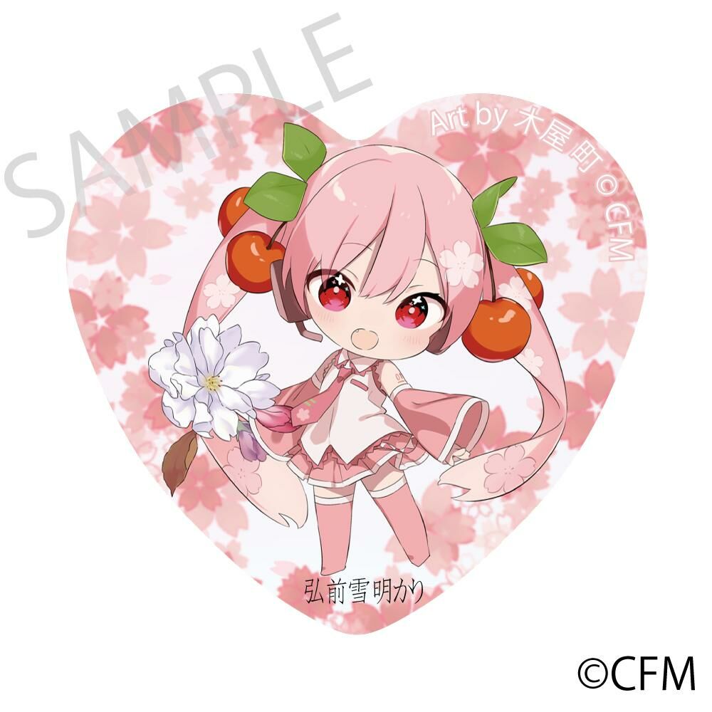 預購-「櫻未來×弘前櫻物語」 心型徽章 弘前雪明かり Art by 木屋 町【日本進口精品】