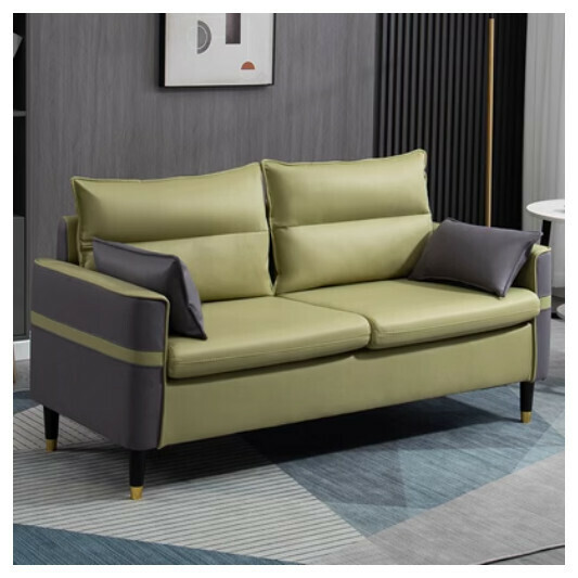 Popular technical cloth sofa [dark gray + matcha green no-wash technical cloth] [double seat 125cm (free two pillows)]