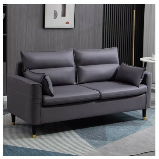 Popular technical cloth sofa [dark gray no-wash technical cloth] [double seat 125cm (free two pillows)]