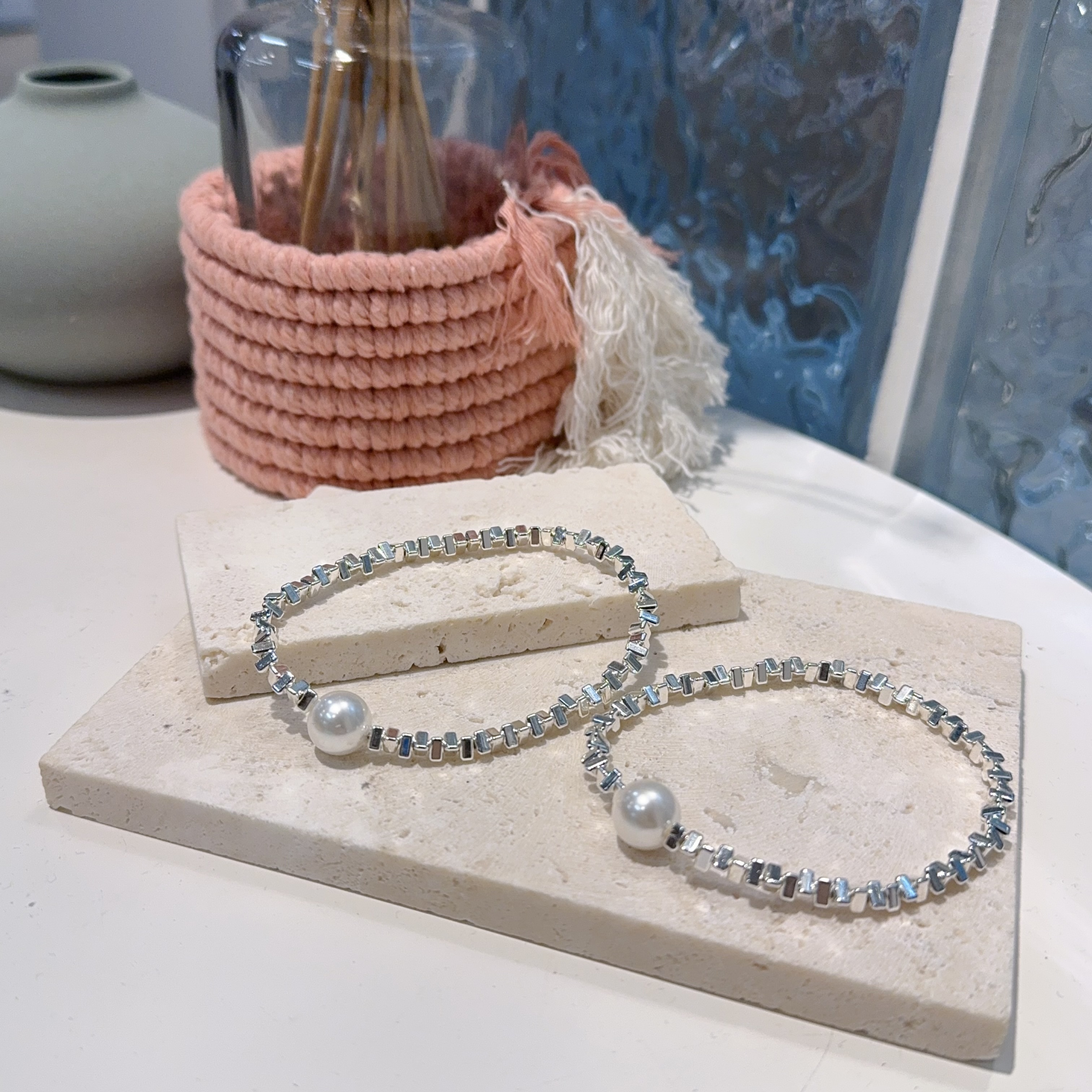 黑膽石大貝珠手鏈