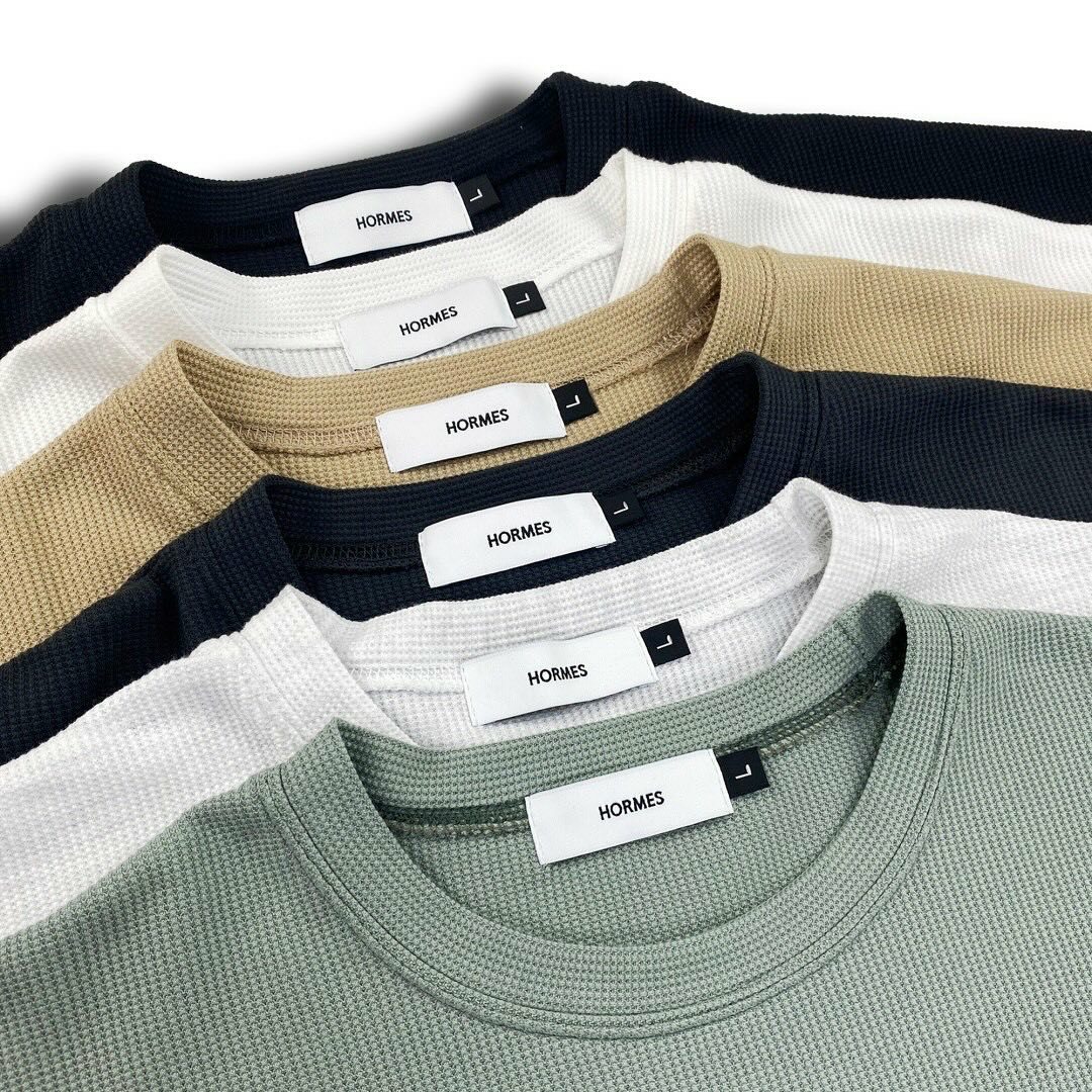 寬鬆落肩 華夫格短T （下擺平口）HS2403