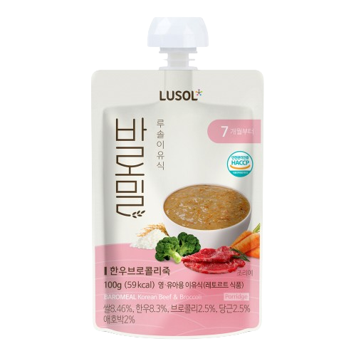 LUSOL-即食營養寶寶粥(牛肉&西蘭花)-唧唧裝 100g 7m+
