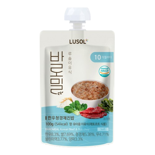 LUSOL-即食營養寶寶粥(牛肉&白菜)-唧唧裝 100g 10m+