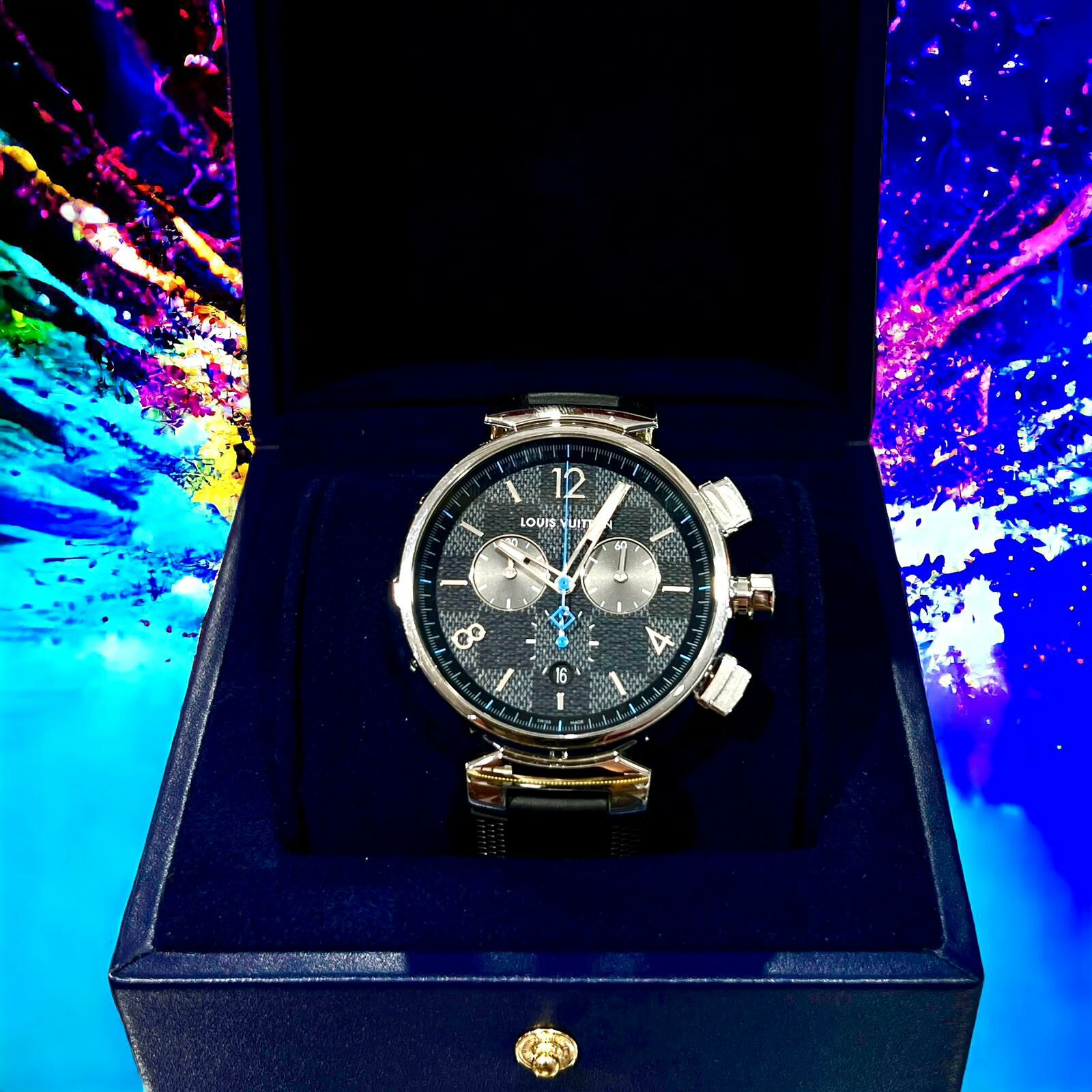 全新LV手錶 QA094Z限量版 Tambour Damier Graphite Chronograph #男女同款 #BRAND NEW #香榭站正品