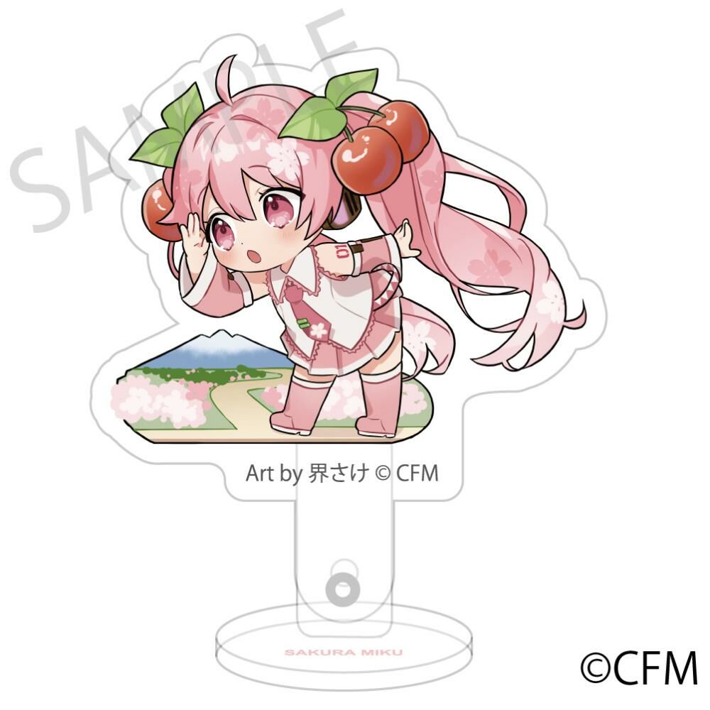 預購-「櫻未來×弘函2024」 壓克力自拍棒&立牌 岩木山 弘前 Art by 界さけ【日本進口精品】