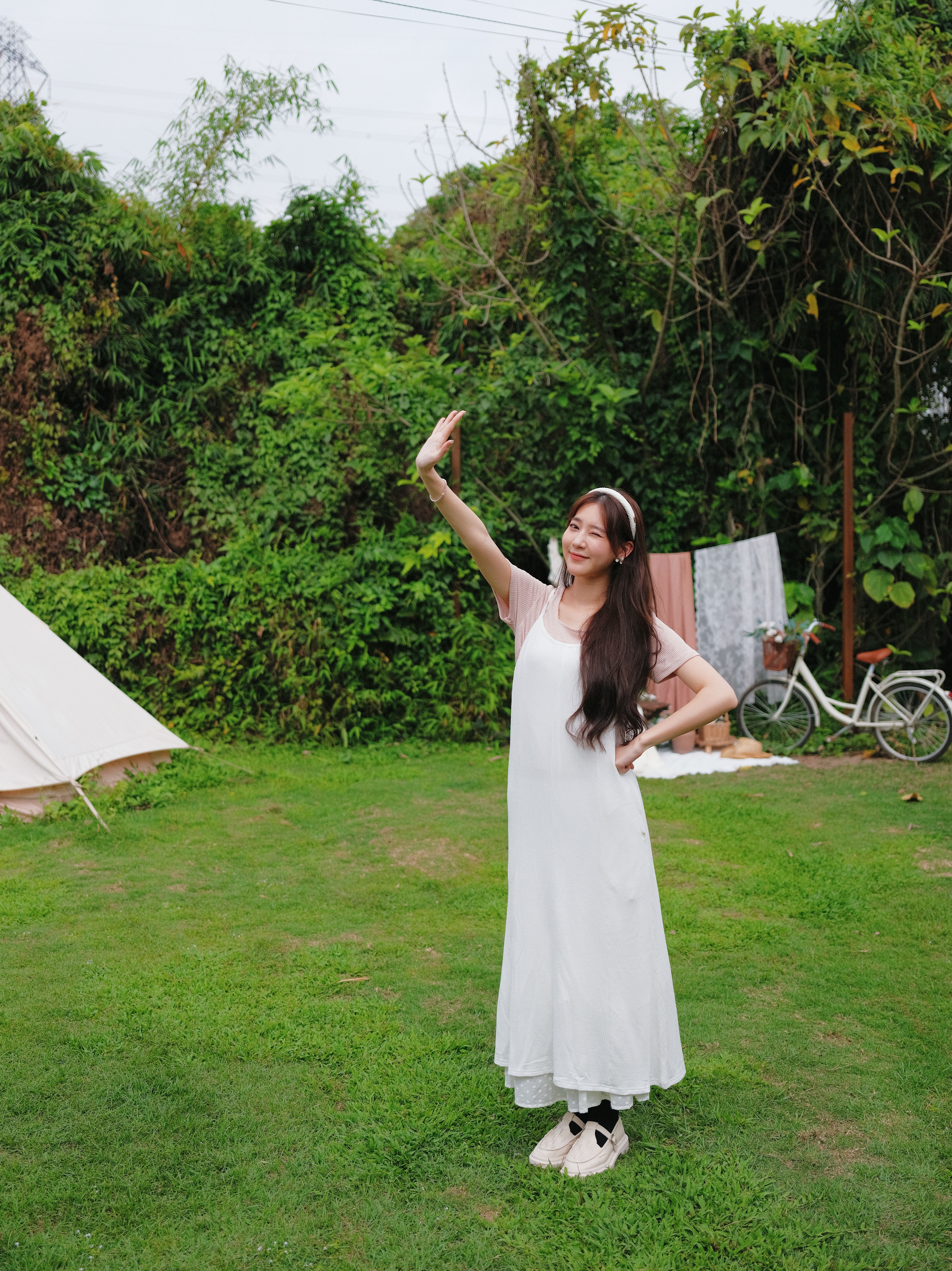 三色／後綁帶小魚尾連身裙／Mermaid Dress