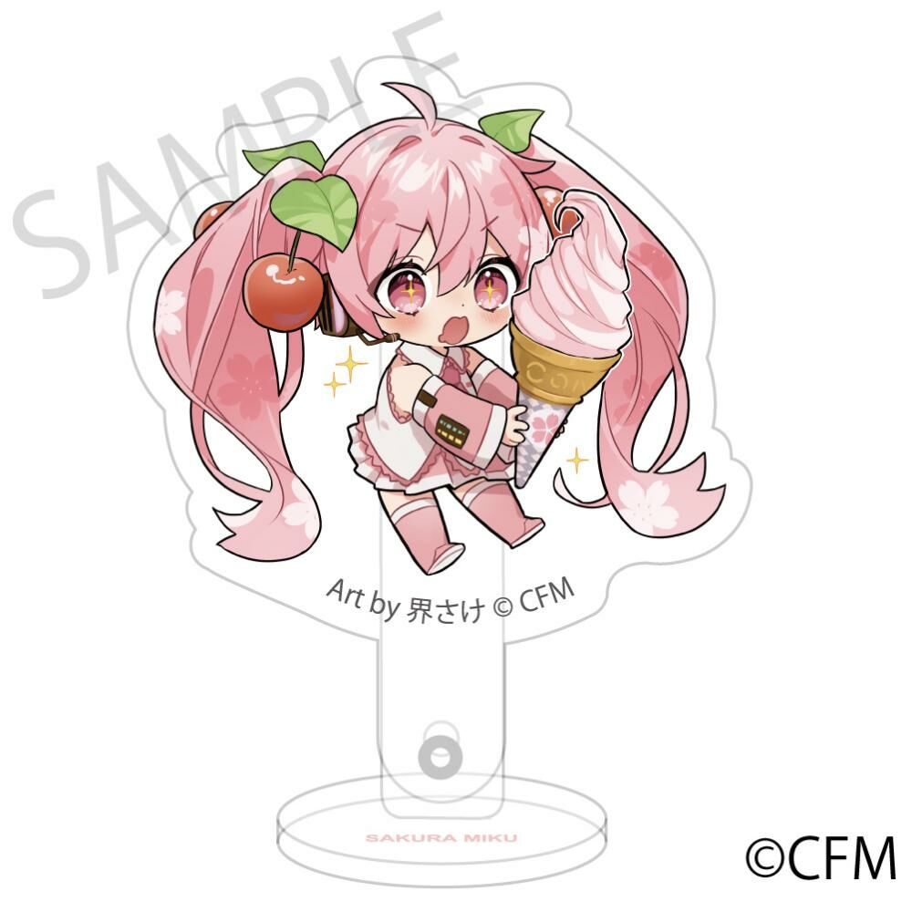 預購-「櫻未來×弘函2024」 壓克力自拍棒&立牌 霜淇淋 函館 Art by 界さけ【日本進口精品】