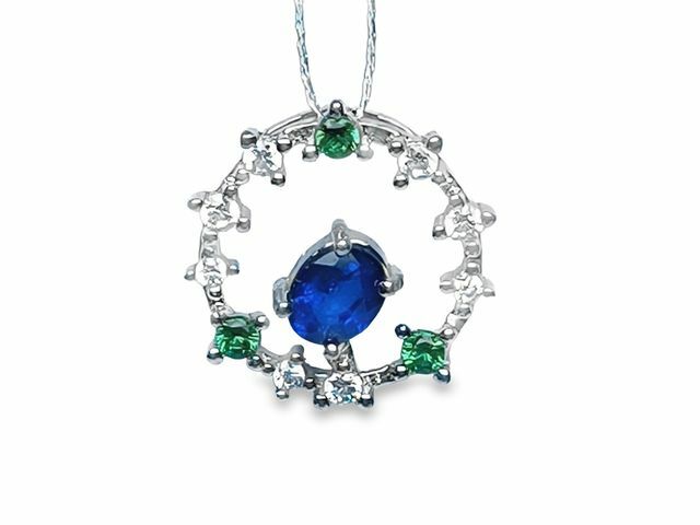 TJ956圈圈藍寶石吊墜