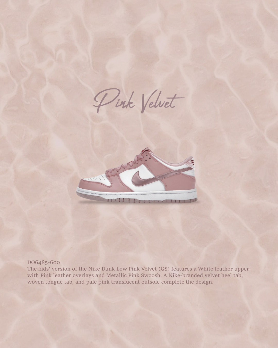 KTQ STORE ‧  Nike Dunk Low Pink Velvet (GS) 粉紅天鵝絨 DO6485-600