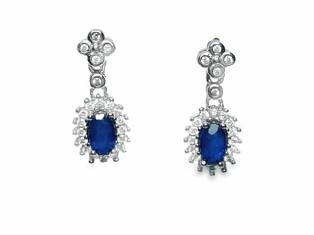 TJ1047藍寶石耳環