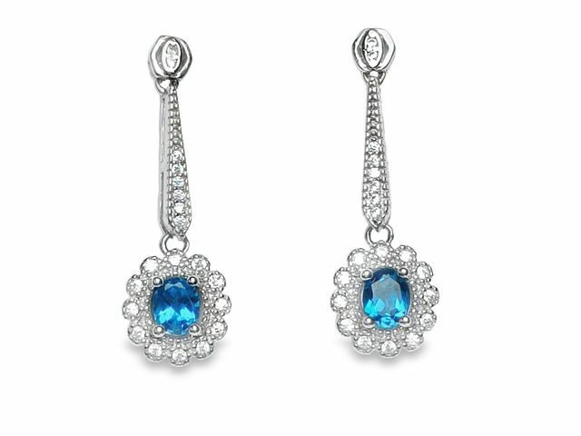 TJ1051藍托帕耳環