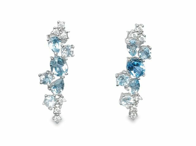 TJ1061海藍寶耳環