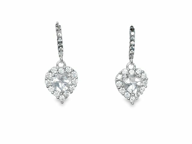 TJ1054愛心白水晶耳環