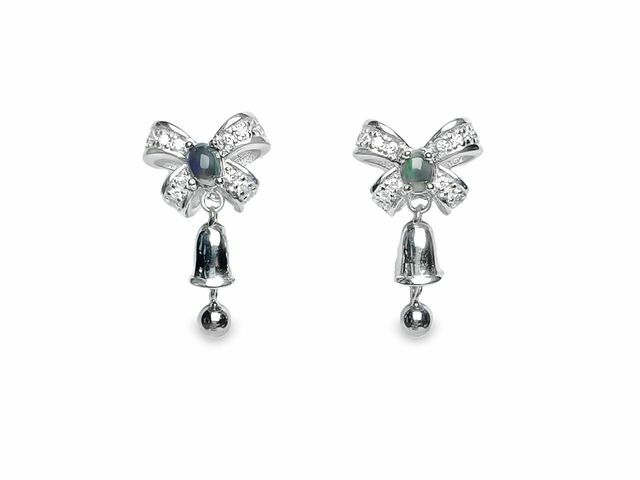 TJ1063黑蛋白耳環