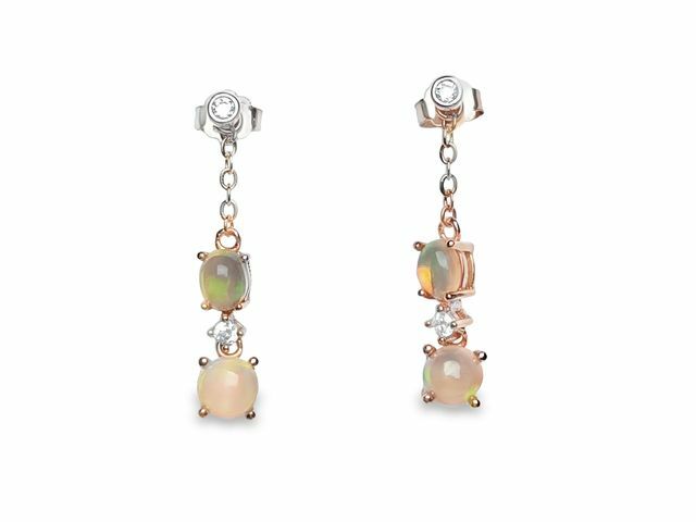 TJ1065蛋白石耳環