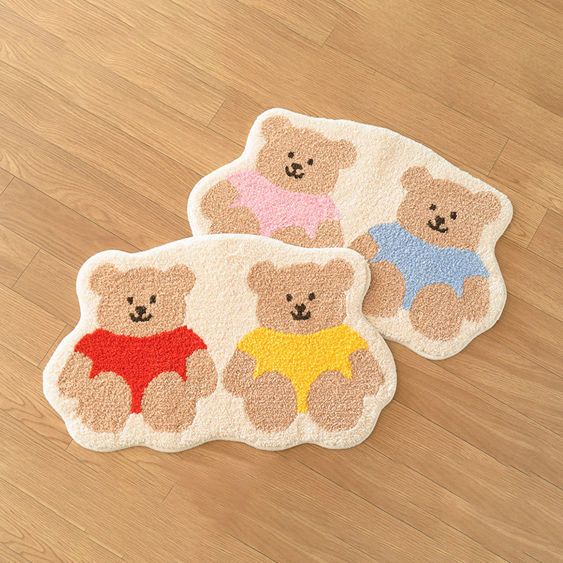 《4224》全身繽紛上衣小熊毛絨地墊((仿羊絨))