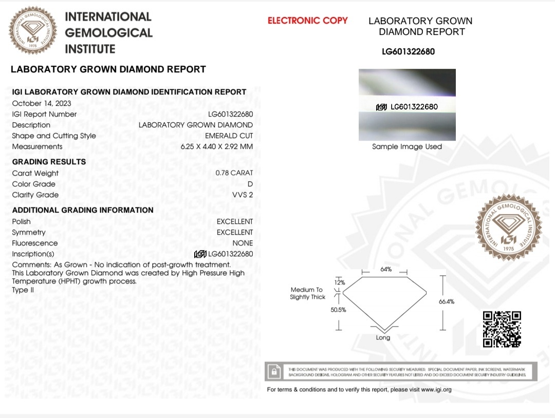 IGI LAB GROWN 0.78 D VVS2 2EX NON