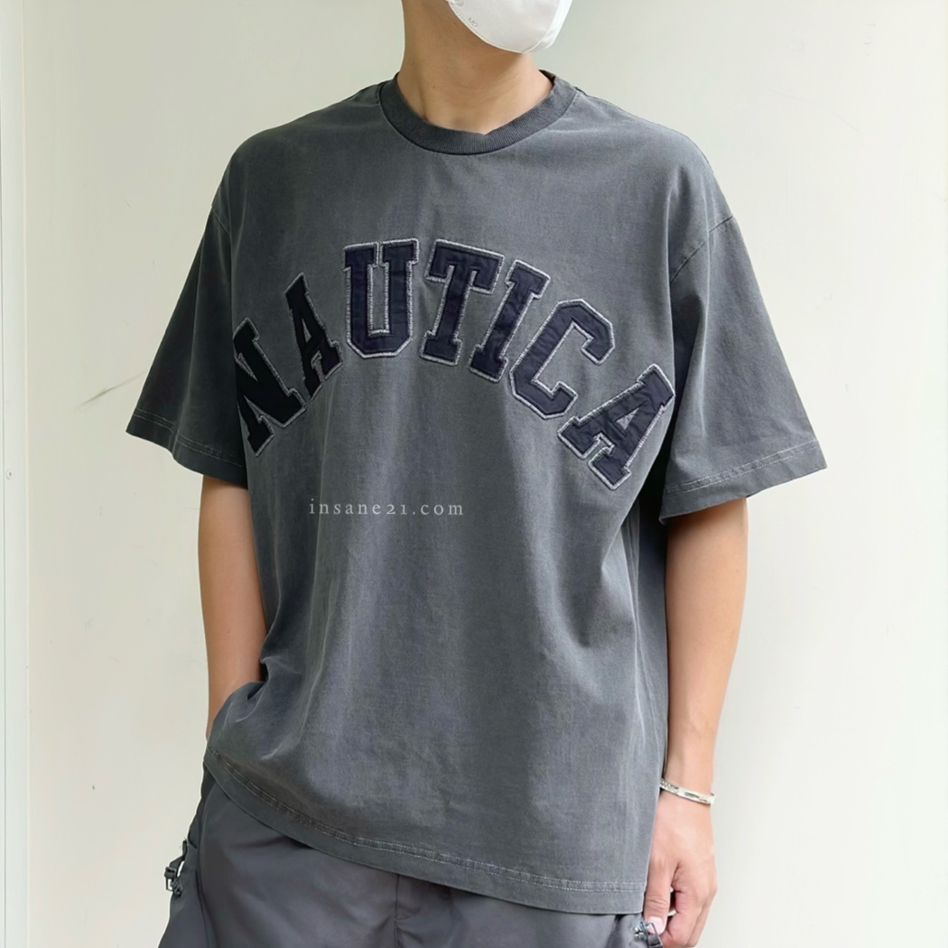 NAUTICA 水洗 重磅 T-Shirt 刺繡LOGO CITY BOY 炭灰//海軍藍