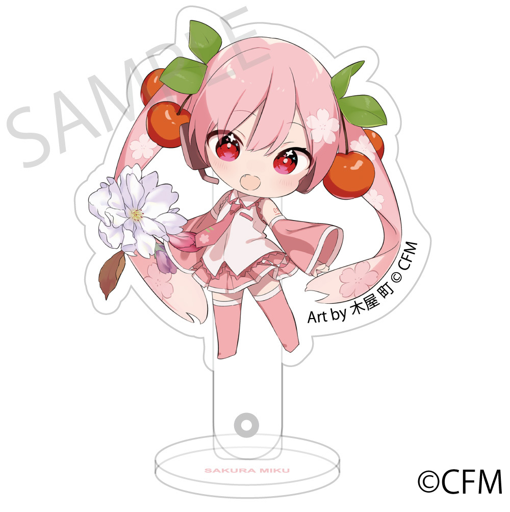 預購-「櫻未來×弘前櫻物語」 壓克力自拍棒&立牌 弘前雪明かり Art by 木屋 町【日本進口精品】