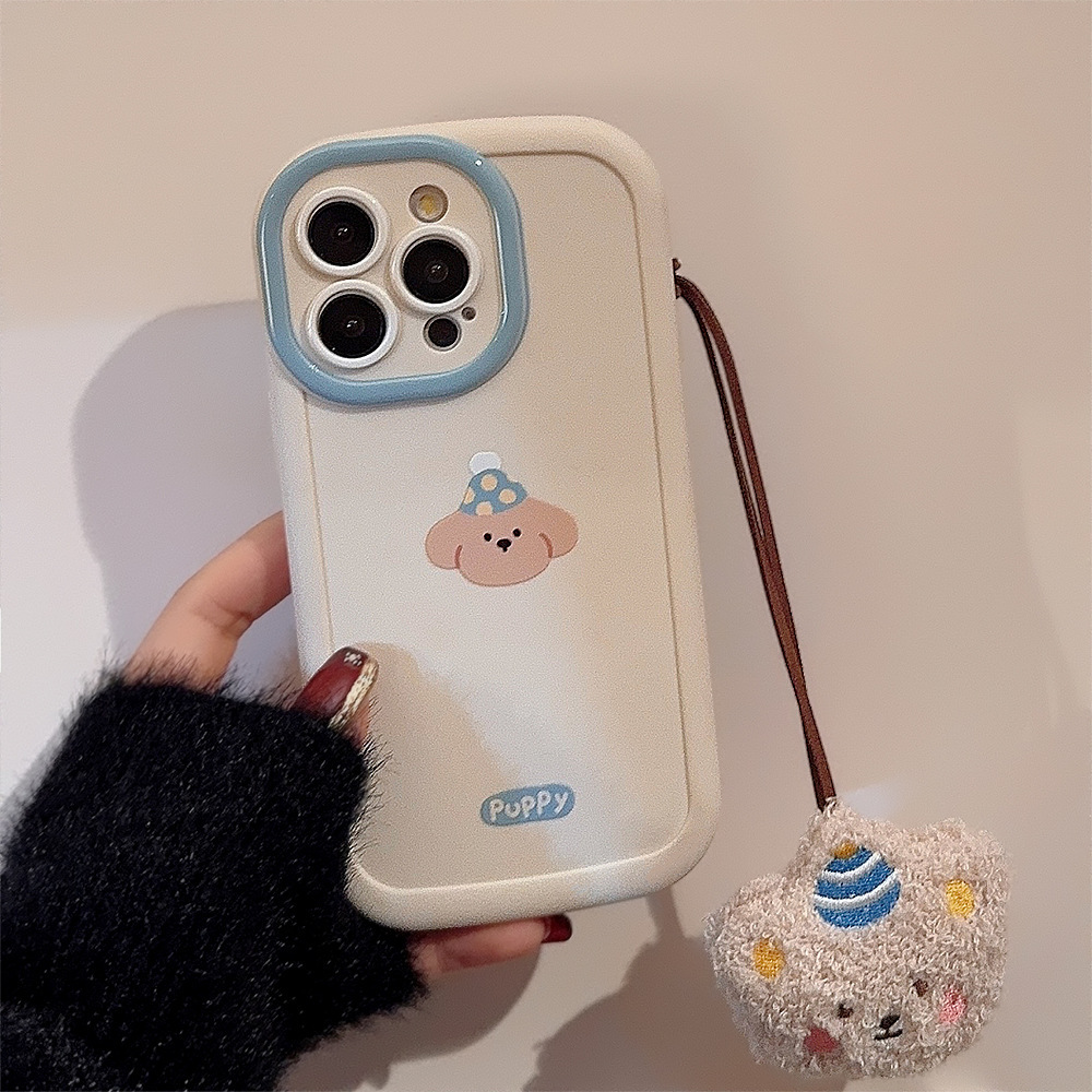 《52387》藍白巫師小狗手機殼(含吊飾)