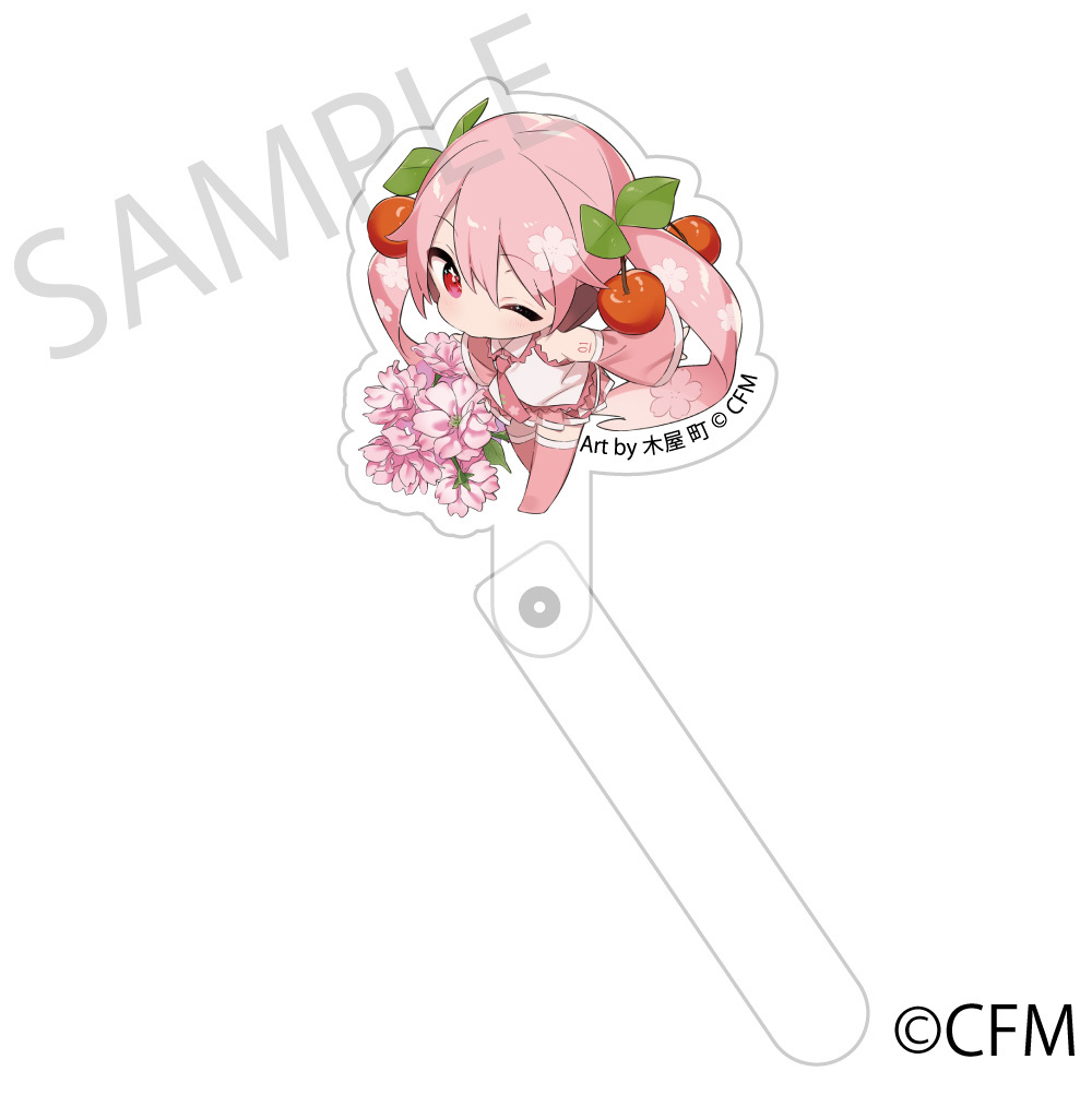 預購-「櫻未來×弘前櫻物語」 壓克力自拍棒&立牌 東錦 Art by 木屋 町【日本進口精品】