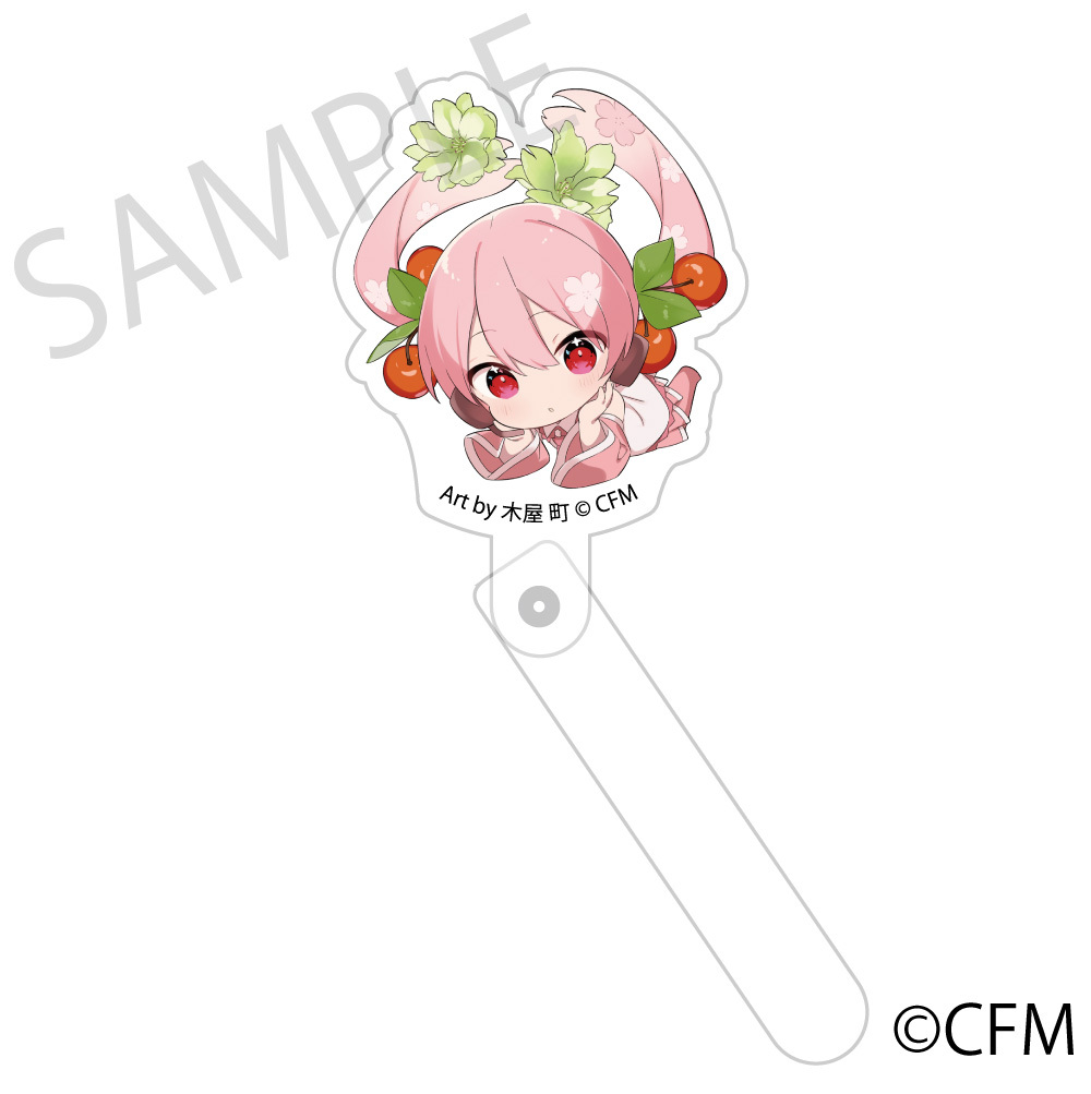 預購-「櫻未來×弘前櫻物語」 壓克力自拍棒&立牌 鬱金 Art by 木屋 町【日本進口精品】