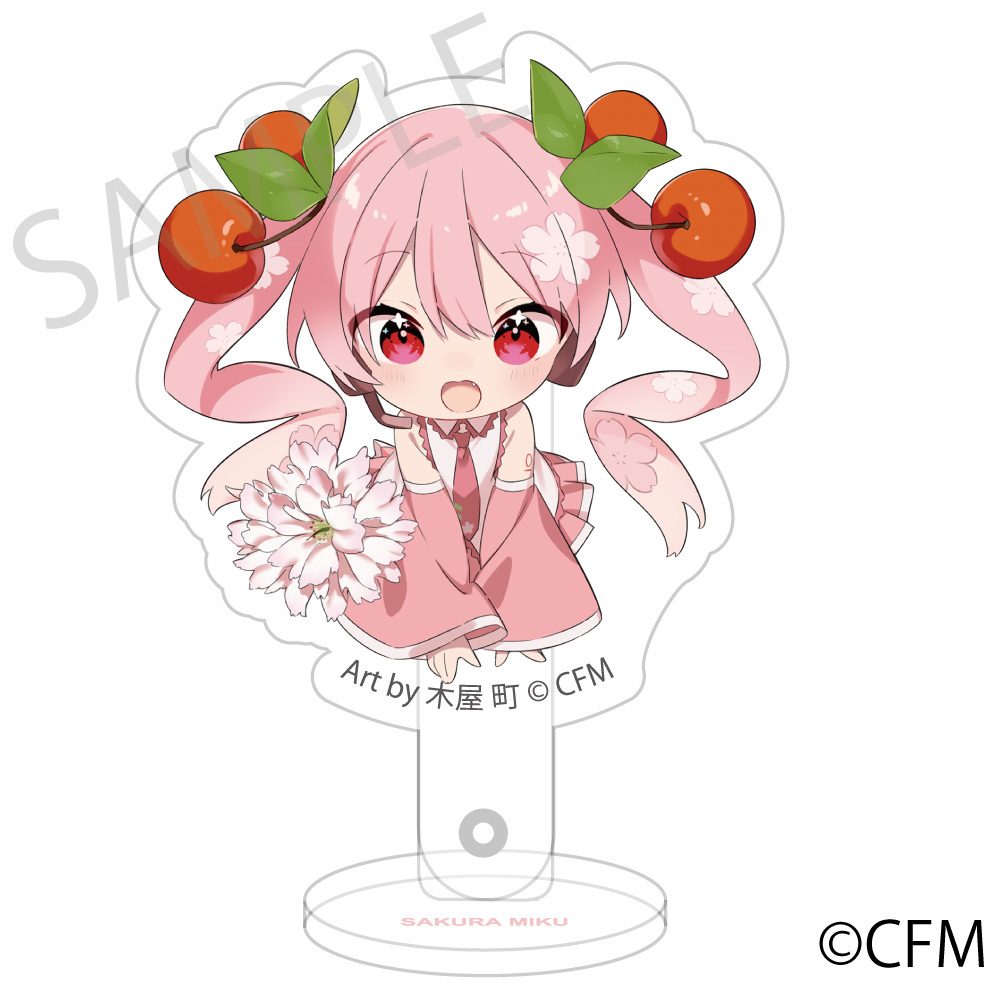 預購-「櫻未來×弘前櫻物語」 壓克力自拍棒&立牌 松月 Art by 木屋 町【日本進口精品】
