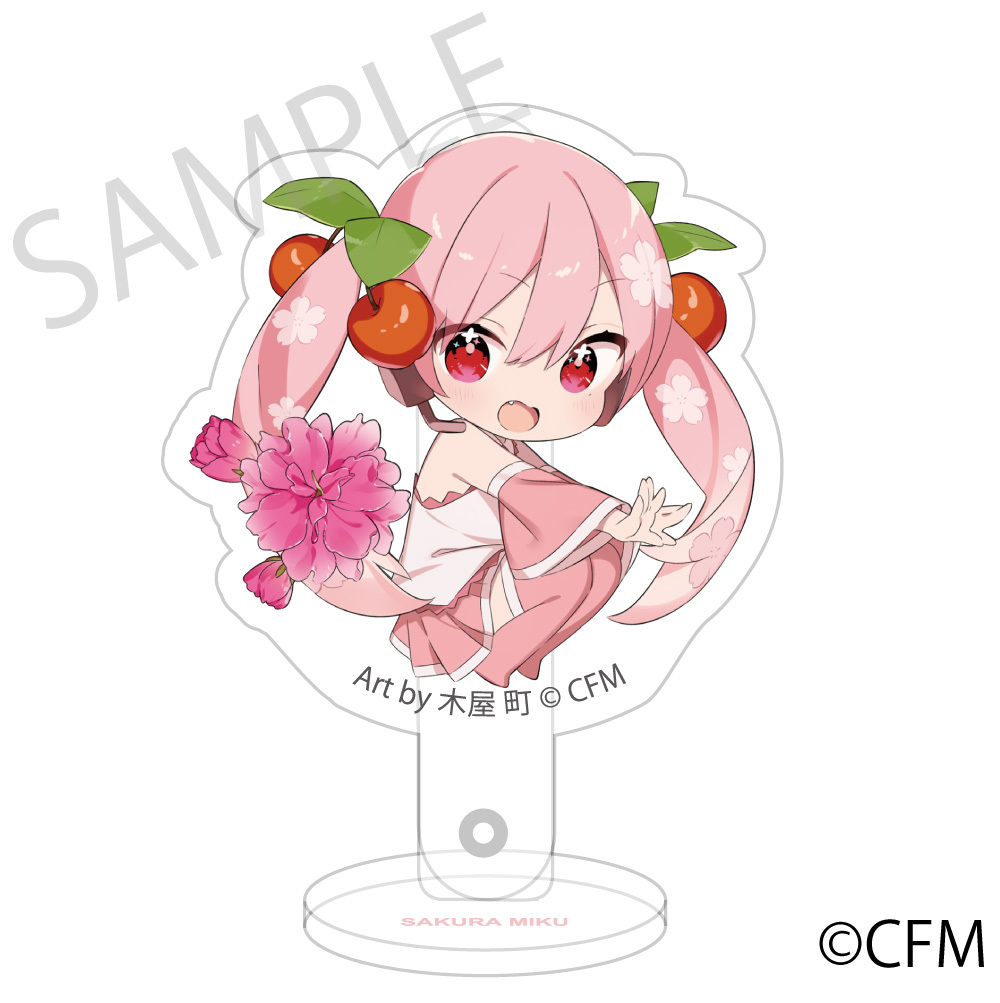 預購-「櫻未來×弘前櫻物語」 壓克力自拍棒&立牌 関山 Art by 木屋 町【日本進口精品】