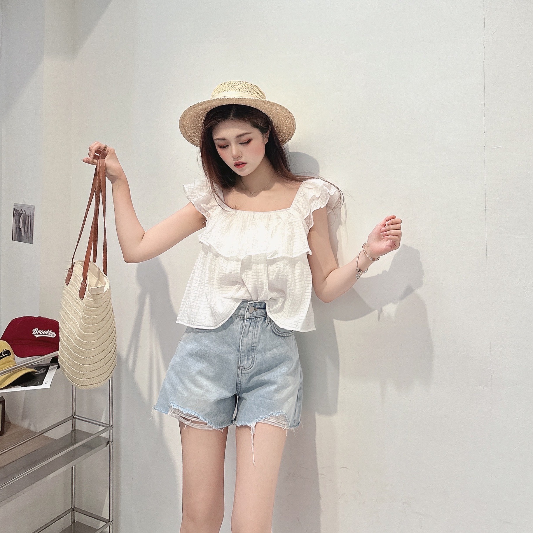 荷葉袖蛋糕兩穿背心/二色