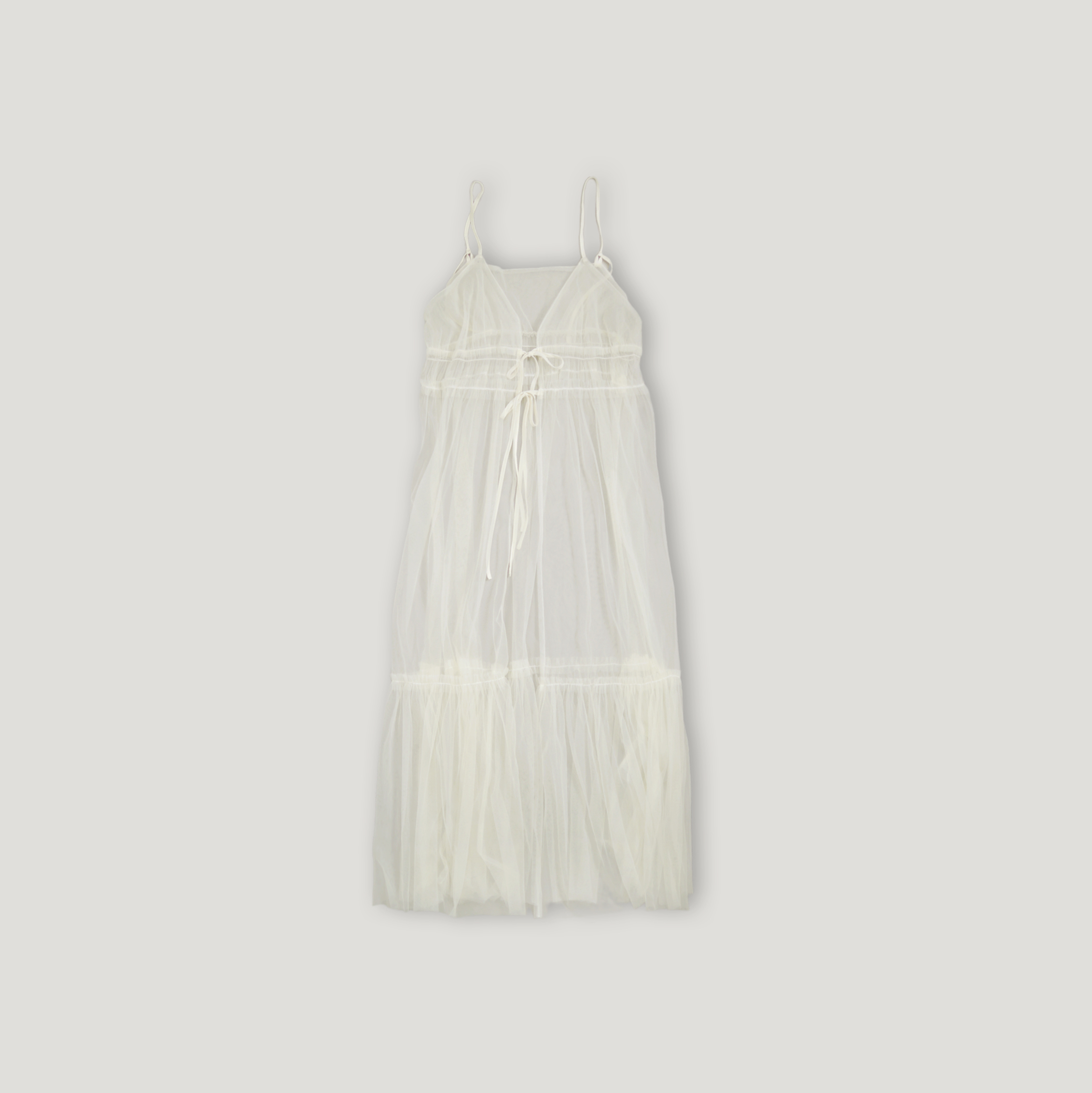 J.P.L. 繫帶透紗層疊長罩衫 ╭ 3色 ╮