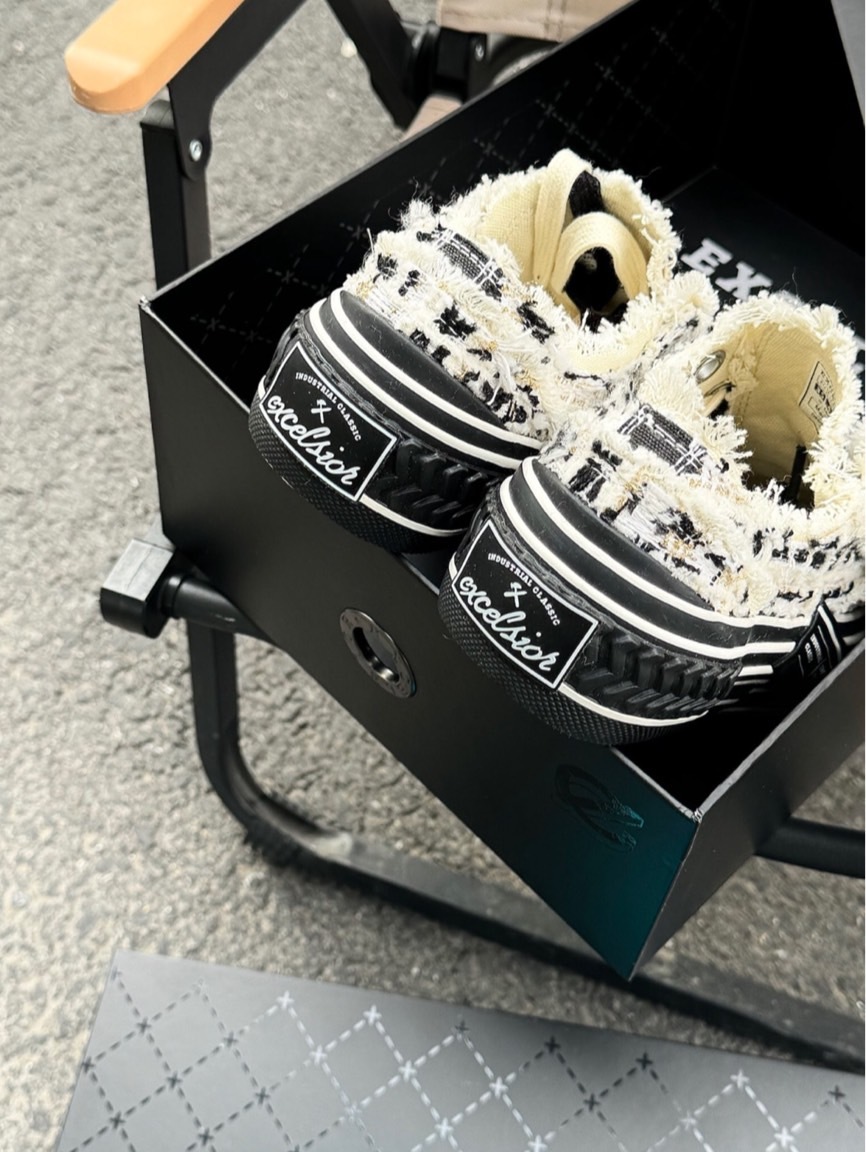 EXCELSIOR 黑白 千層 芝士蛋糕 小香風 復古 餅乾鞋 IF_M6004SD_BK