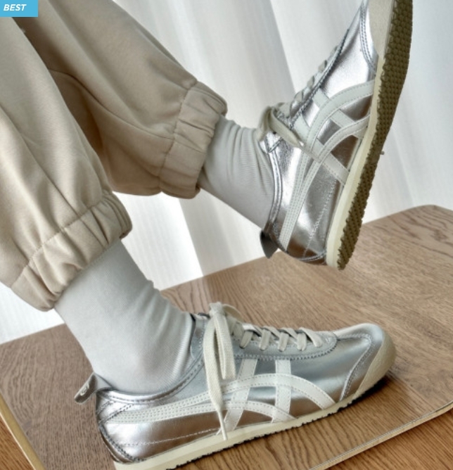 【Luxury】日本代購 Onitsuka Tiger 鬼塚虎-白銀 MEXICO66 SD 金屬銀 日韓明星最愛 網紅推薦爆紅款 休閒鞋