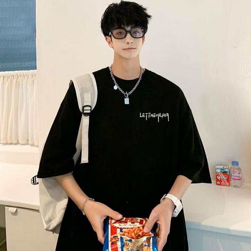 港風手寫小字短袖T恤