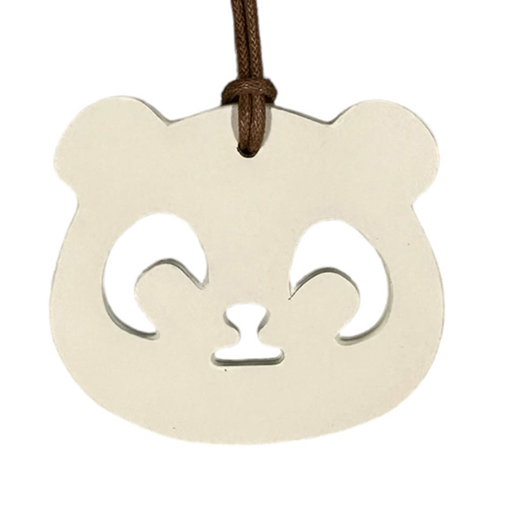 皮革小掛飾 - 熊貓的面孔 (8種顏色可選擇性)