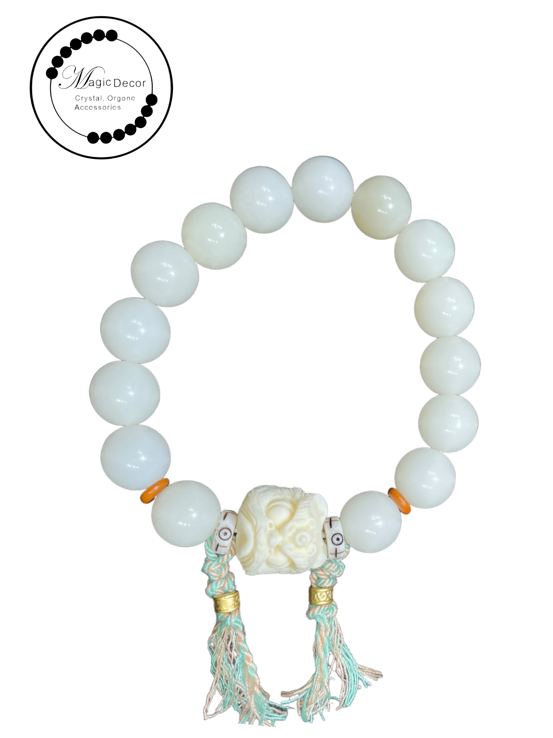 250828 - A94 11mm+白玉菩提醒獅象牙果手串