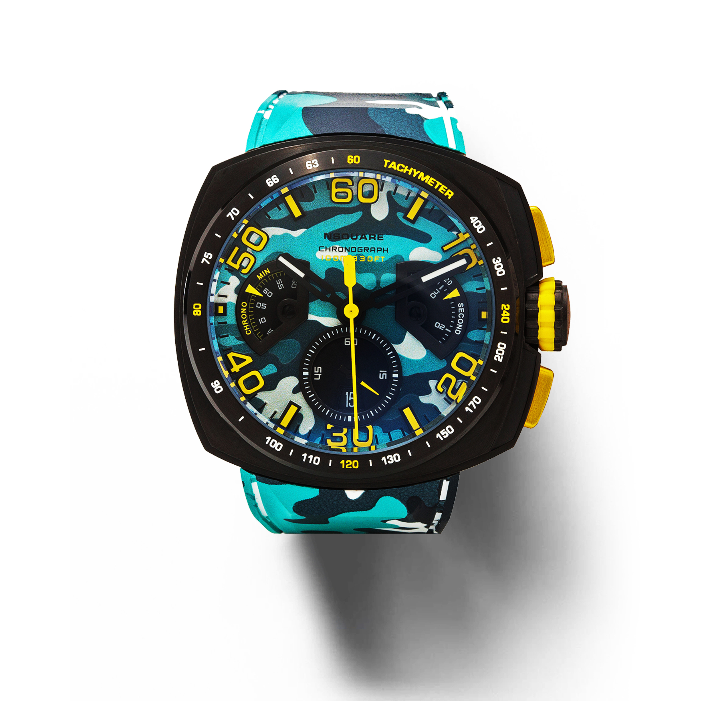 【NSQUARE】 NICK CHRONO CAMO迷彩系列 橡膠運動風腕錶 G0369-