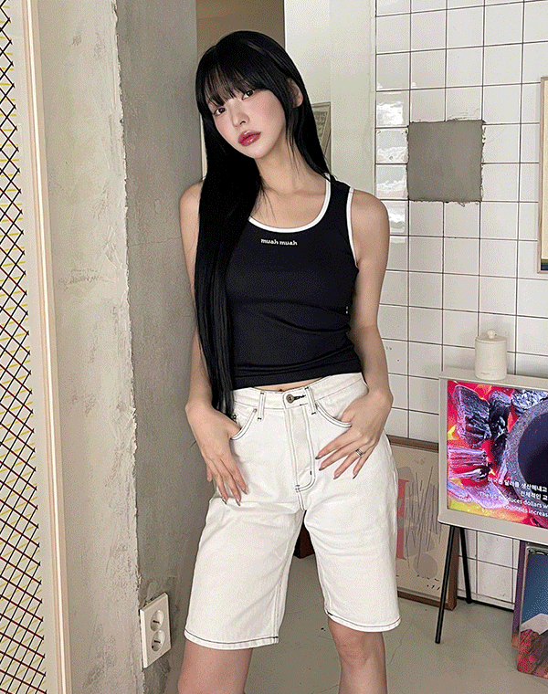 MUAHMAUH - AIRLY SPAN COMBI SLEEVELESS (4 COLORS)