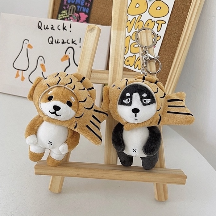 《52337》鯛魚燒柴犬哈士奇豬豬鑰匙圈