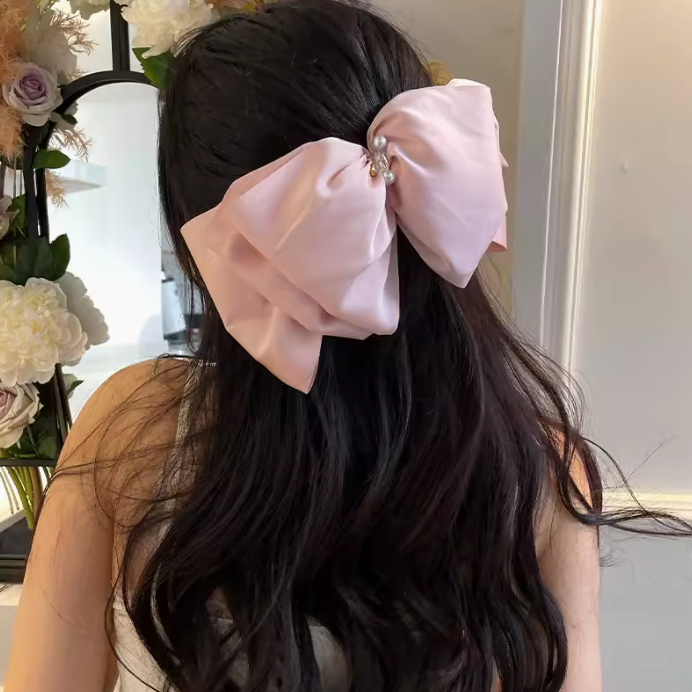 Cloud Pearl Extra-Large Ribbon Hair Clip