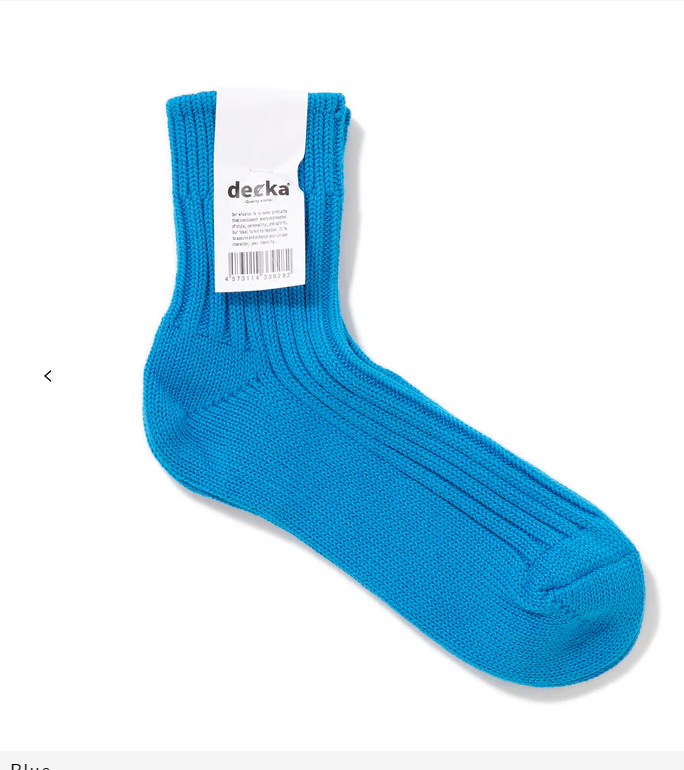 [現貨] Decka DE-26 Low Gauge Rib Socks "Neon Blue"