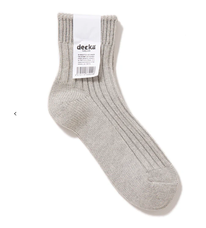 [現貨] Decka DE-26 Low Gauge Rib Socks "Feather Grey"