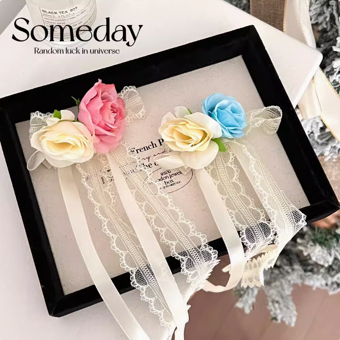 [2 FOR RM10] Rose Long Lace Ribbon Hair Clip